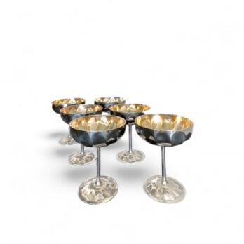 Set di 6 calici in silver plated e oro 1