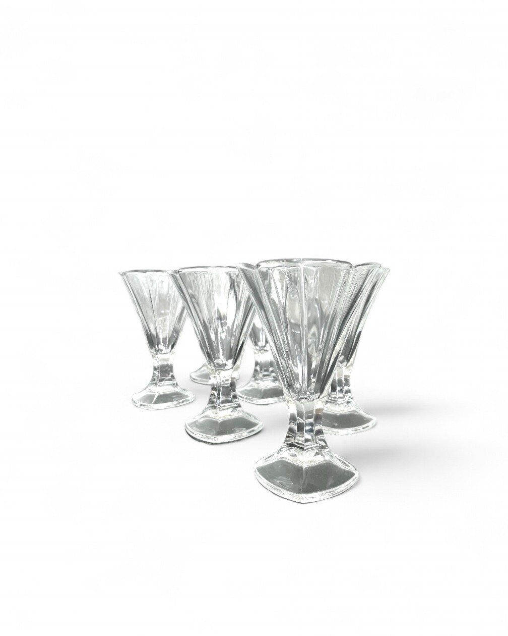 Set of 6 French glass cups