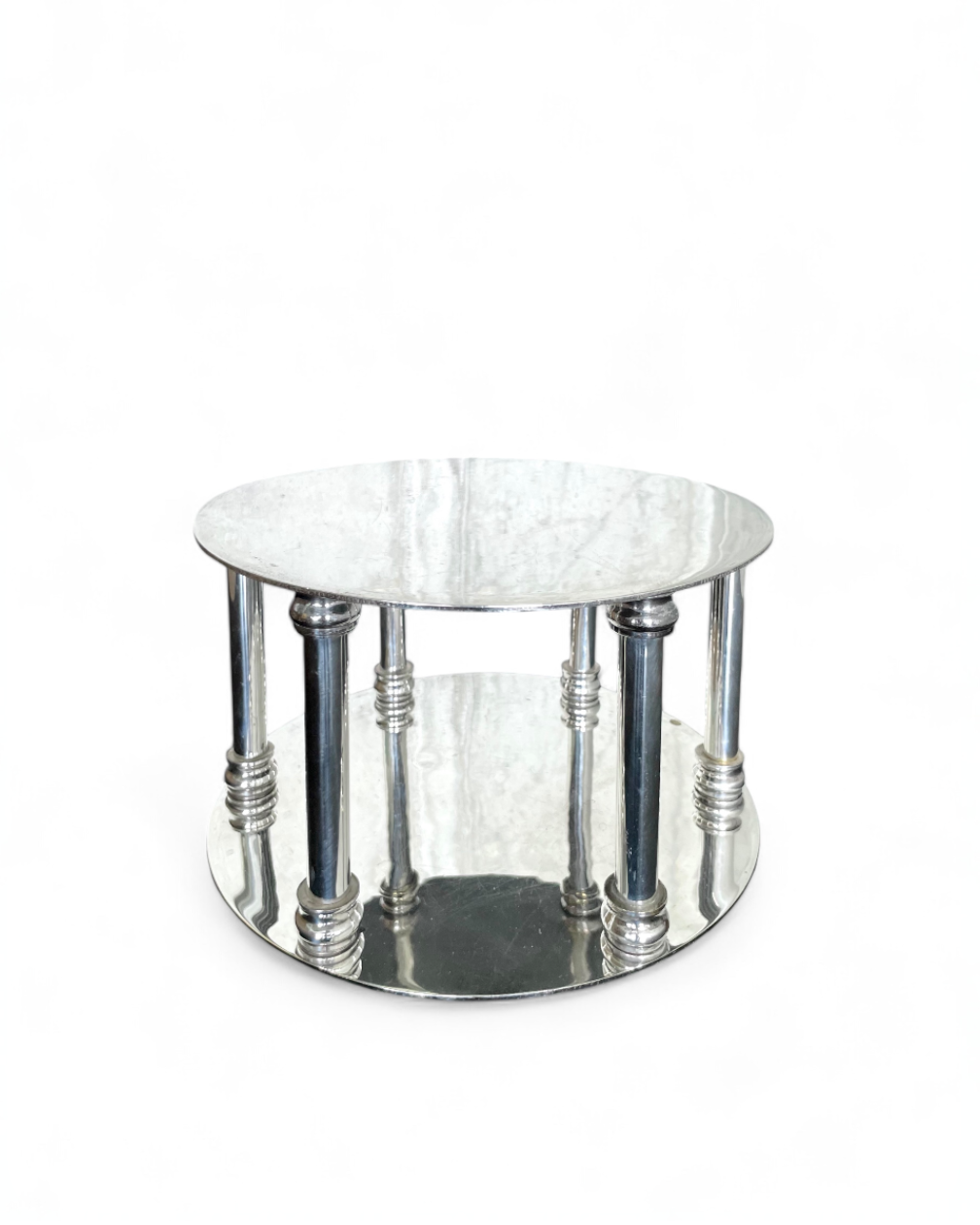 Alzata centrotavola rotonda in silver plated