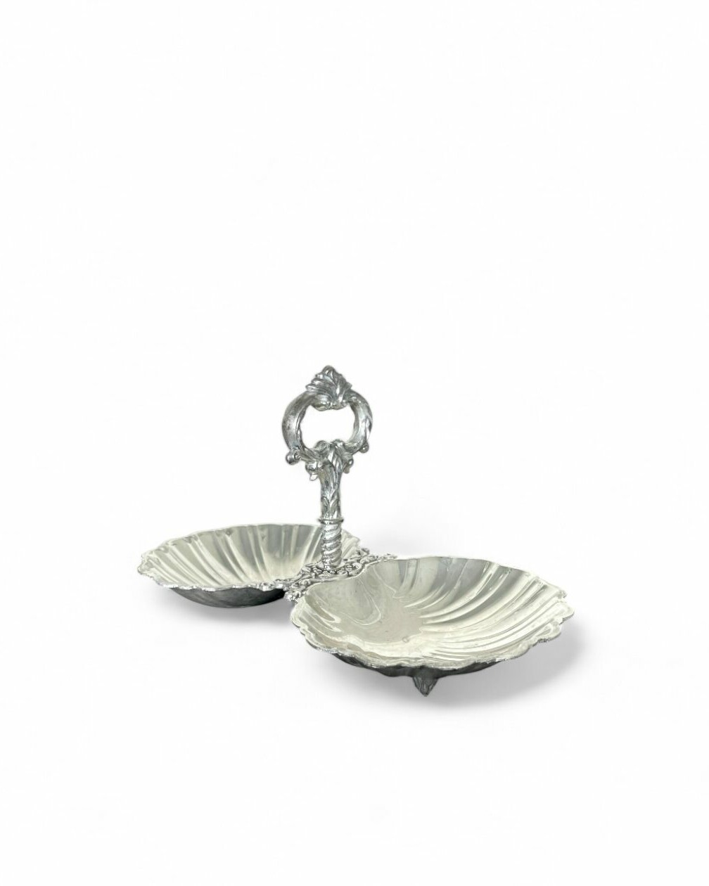 Silver-plated double shell centrepiece