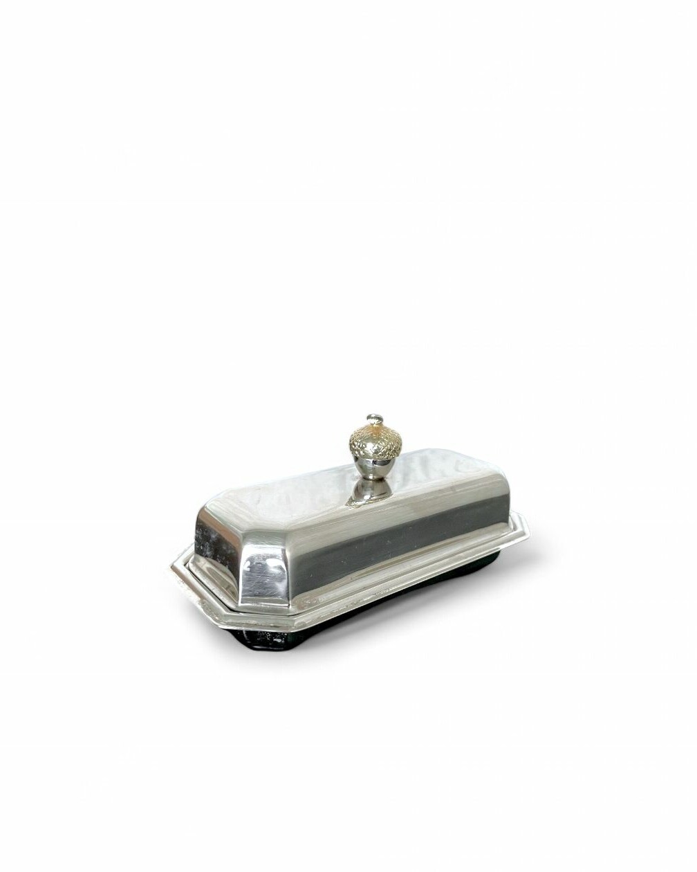 Silver-plated box with acorn