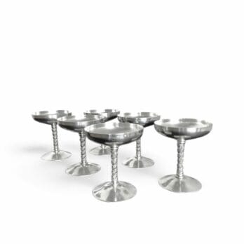 Set of 6 silver-plated metal goblets