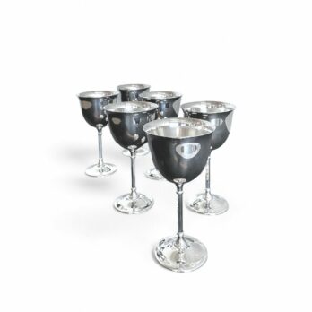 Set of 6 brass silver-plated goblets PM Italy