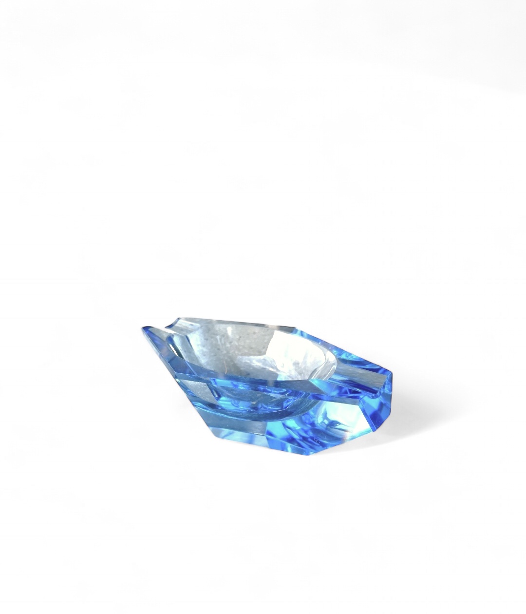 Iittala ashtray in blue facetted crystal