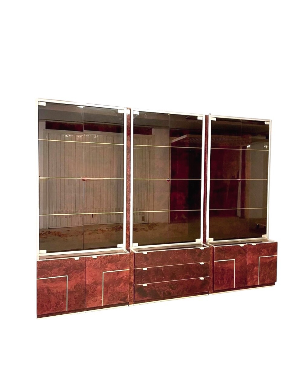 Three display cabinets from the 'Privilege' series by Gorgoni for F.lli Turri