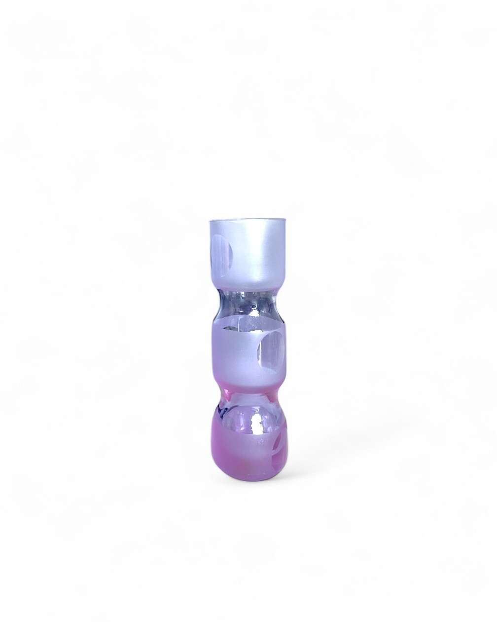 Cylindrical lilac glass jar