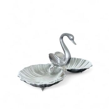 Double shell centrepiece with swan-shaped container