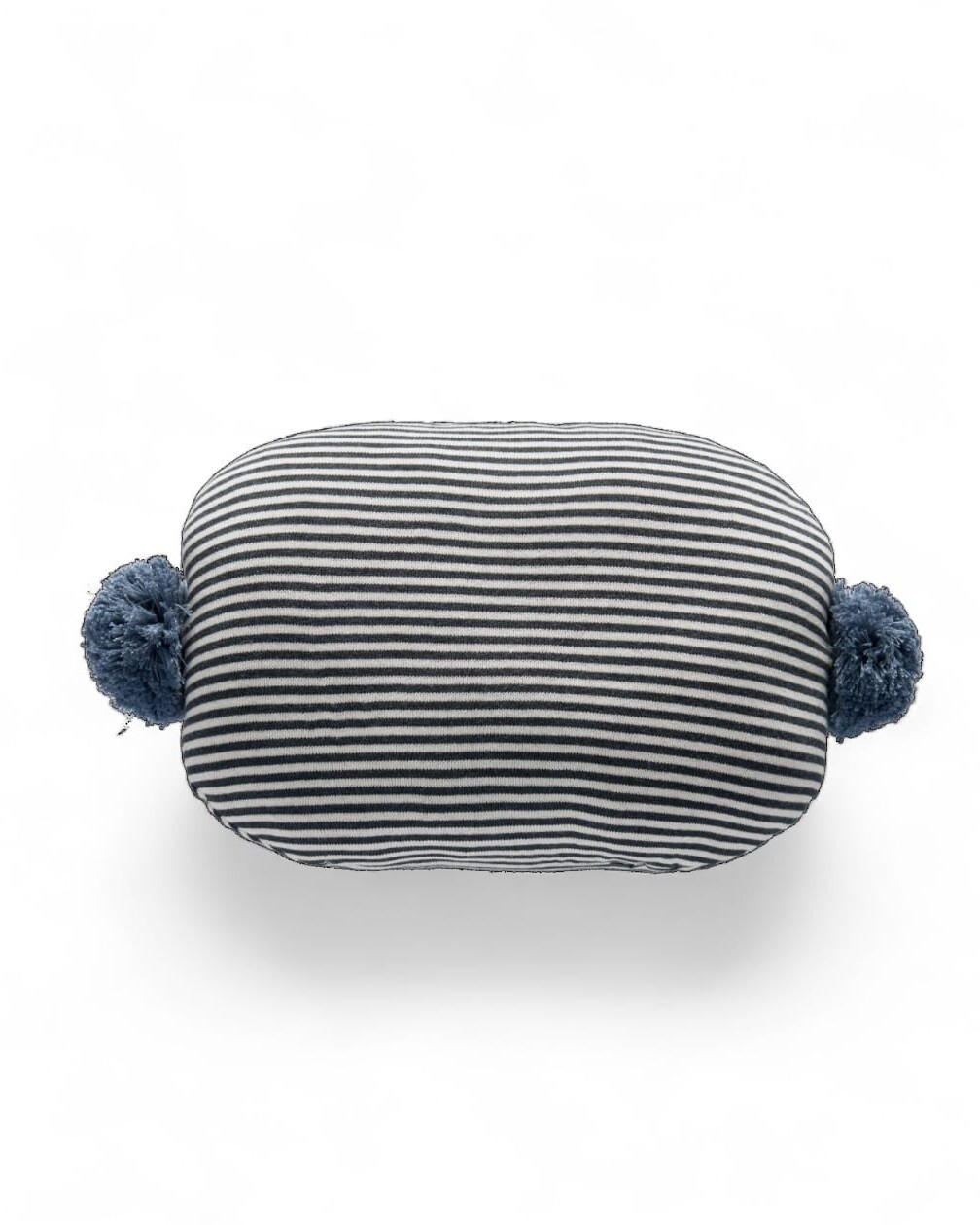 Striped and pompom 'bonbon' cushion