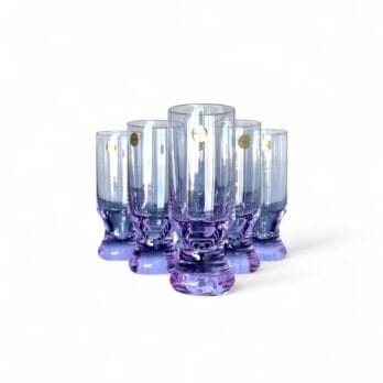 Set of 6 vintage alexandrite glasses, VB Kristall