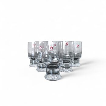 Set of 6 vintage glasses, 'Kristall Line' series, Vecris glassware