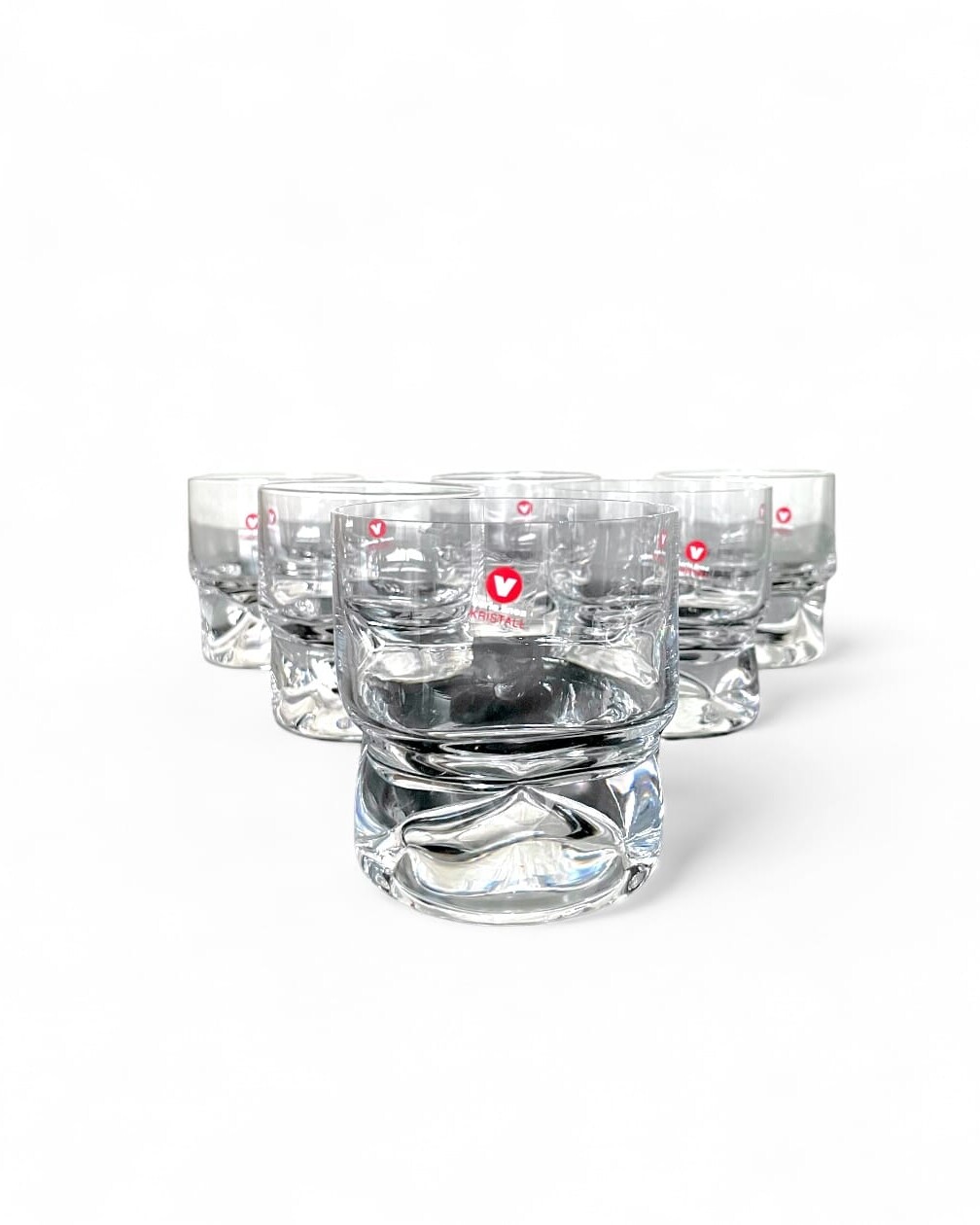 Set of 6 large vintage glasses, 'Kristall Line' series, Vecris glassware