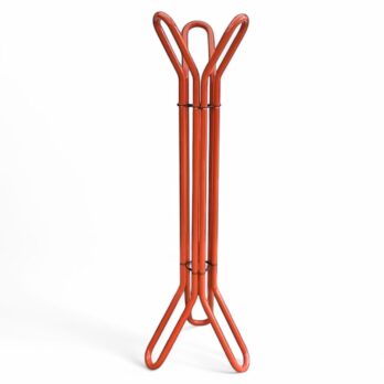 Painted tubular metal floor-standing coat rack, 1970s