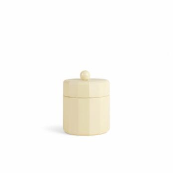 Porcelain jar 'Facet' in pastel yellow, by Schneid Studio