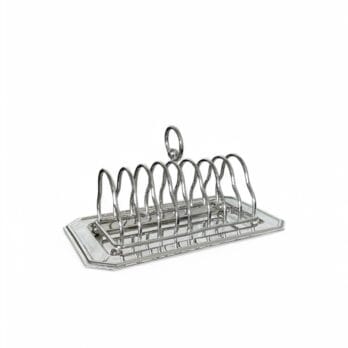 Vintage silver-plated toast holder with octagonal tray