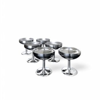 Set di 6 coppe vintage in acciaio inox